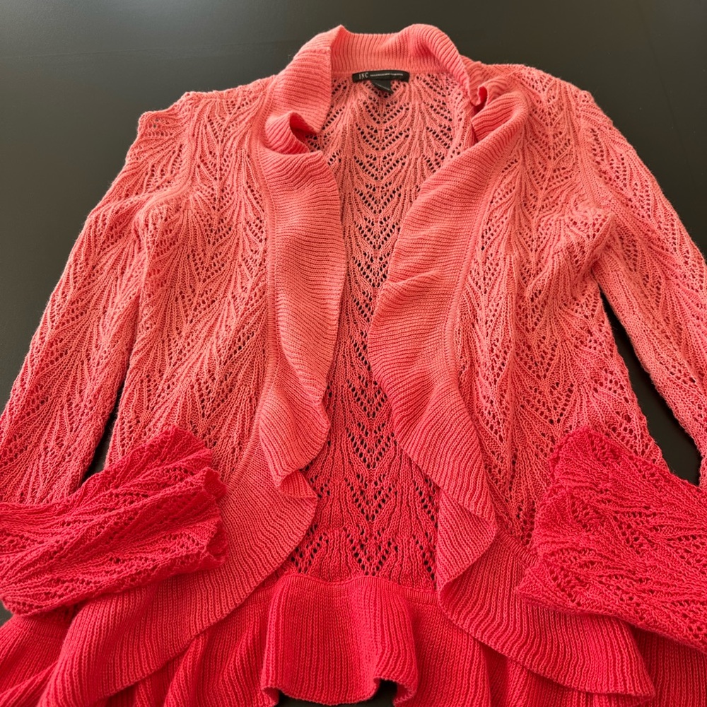INC Coral Ombre Cardigan